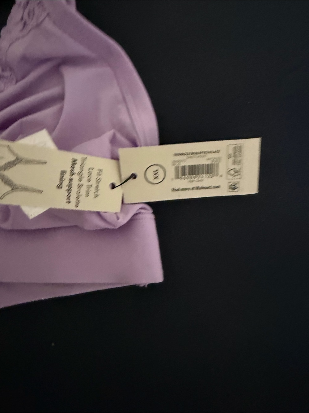 No Boundaries Lilac Triangle Bralette with Lace Trim - Picture 6 of 7